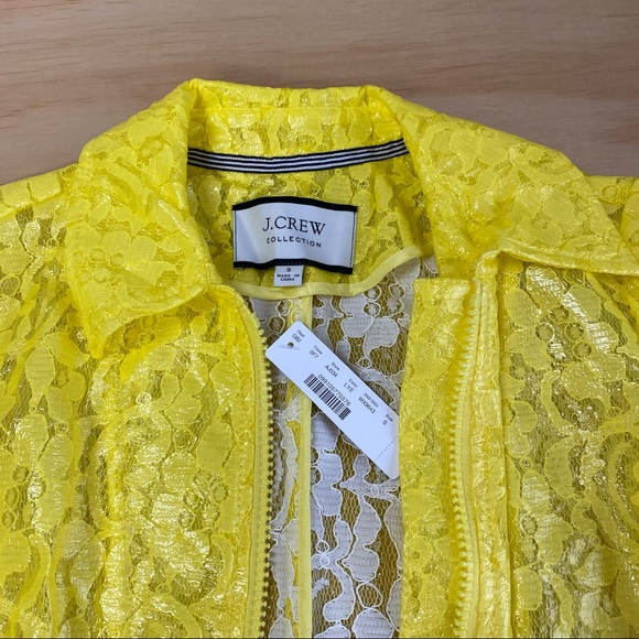 J Crew Collection • yellow lace coated spring jacket • size: S • NWT - Picture 2 of 9